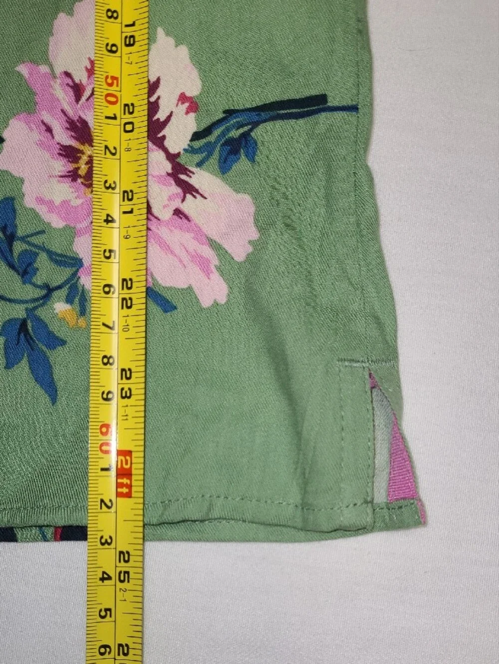 Joules Sleeptight Light Greenflo Cotton Green Mint Floral Pajama Set w/Pink Trim